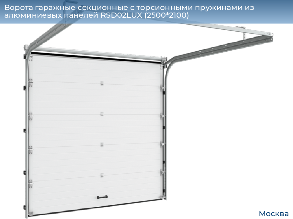 Ворота гаражные секционные с торсионными пружинами из алюминиевых панелей RSD02LUX (2500*2100), 
