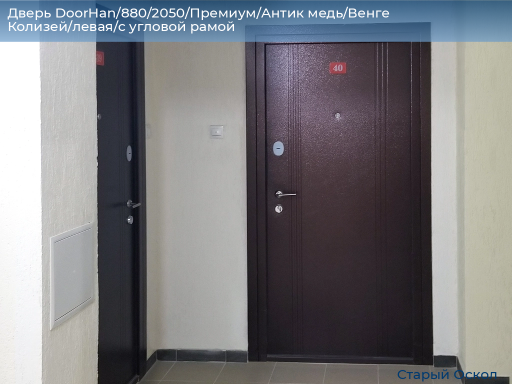 Дверь DoorHan/880/2050/Премиум/Антик медь/Венге Колизей/левая/с угловой рамой, oskol.doorhan.ru